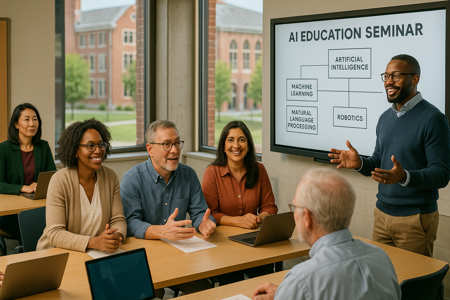 AI education seminar with faculty members