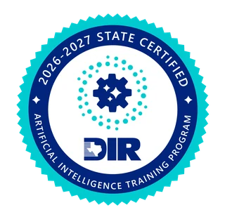 Texas DIR 2026-2027 State Certified Artificial Intelligence Training Program seal