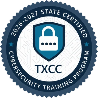 Texas Cyber Command 2026-2027 State Certified Cybersecurity Training Program seal