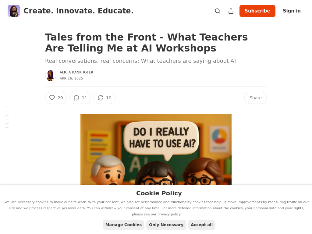 Screenshot of Tales from the Front - What Teachers Are Telling Me at AI Workshops