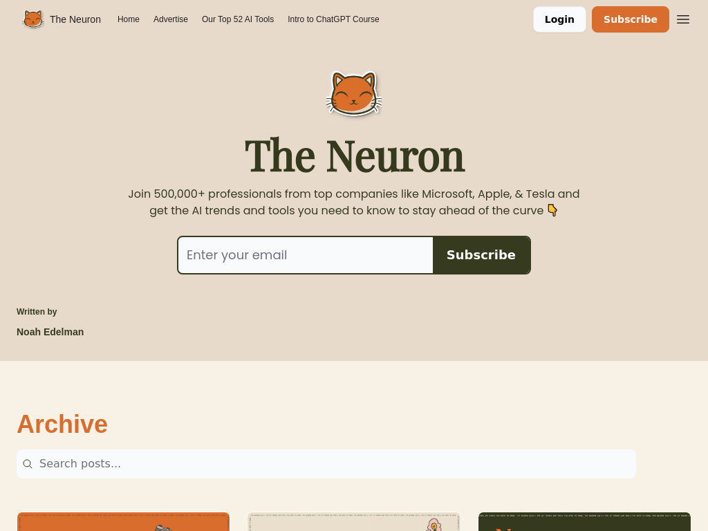 Screenshot of The Neuron