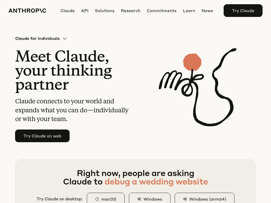 Screenshot of Meet Claude \ Anthropic