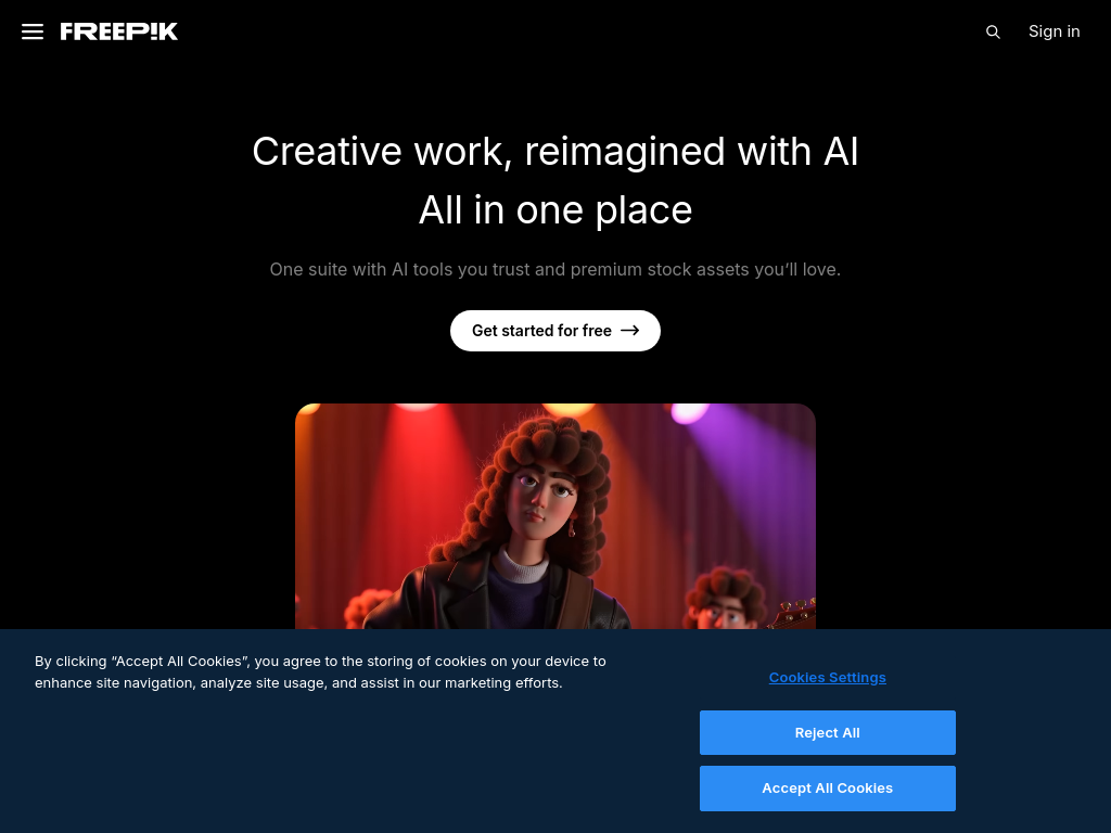 Screenshot of www.freepik.com