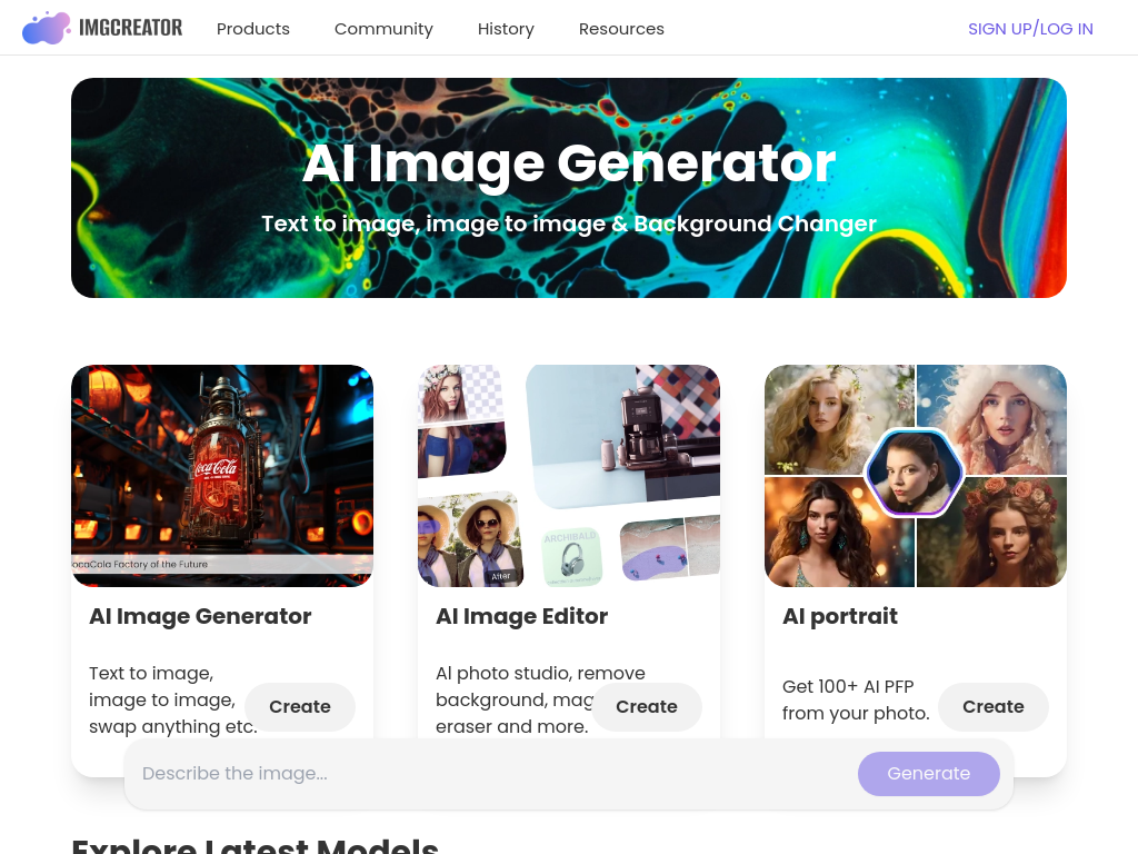 Screenshot of AI Art Image Generator | CREATIAI.AI