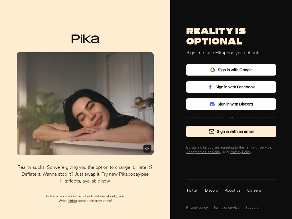 Screenshot of pika.art