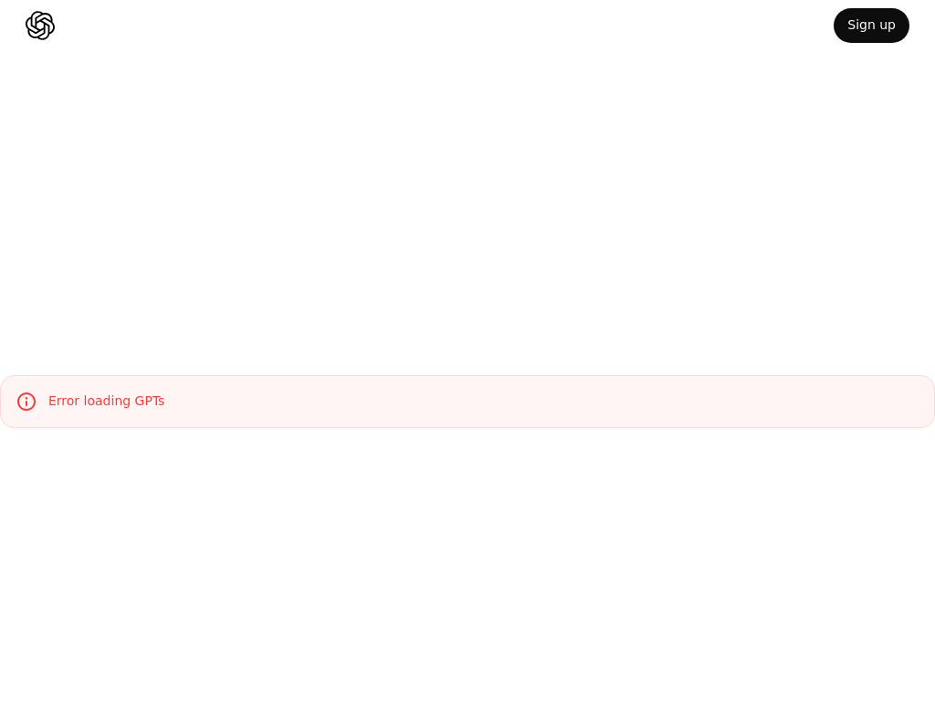 Screenshot of Explore GPTs