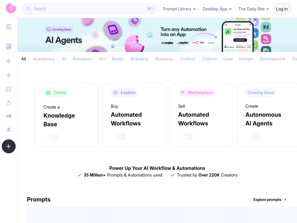 Screenshot of Snack Prompt | Discover The Best ChatGPT Prompts