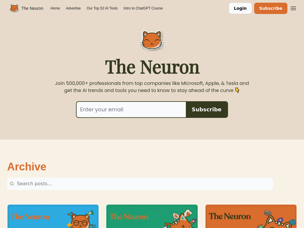 Screenshot of The Neuron