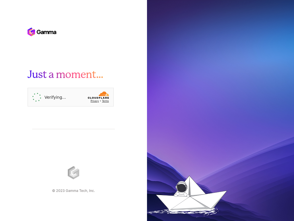 Screenshot of Instant Presentations, Websites, and More with AI | Gamma