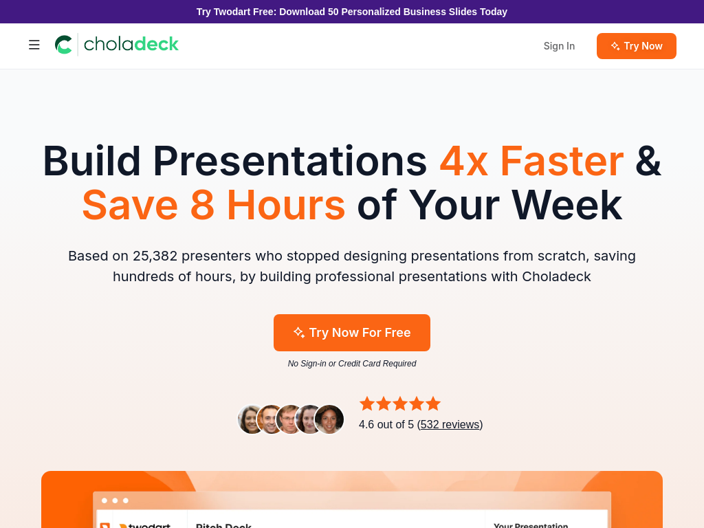 Screenshot of Choladeck: Simplifies Presentation Building