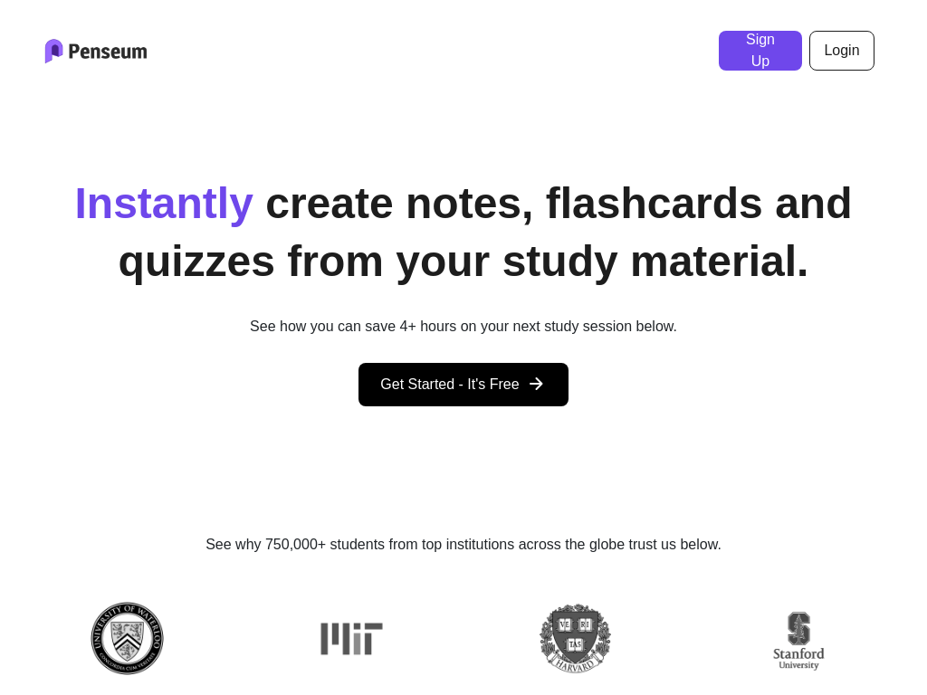 Screenshot of Your own AI tutor - Penseum
