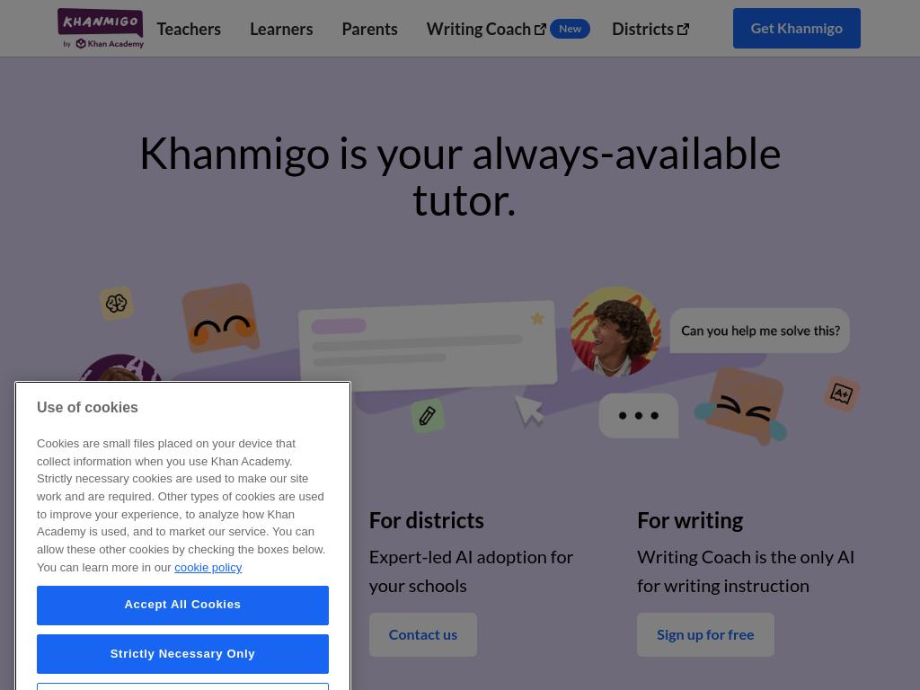 Screenshot of Khan Academy