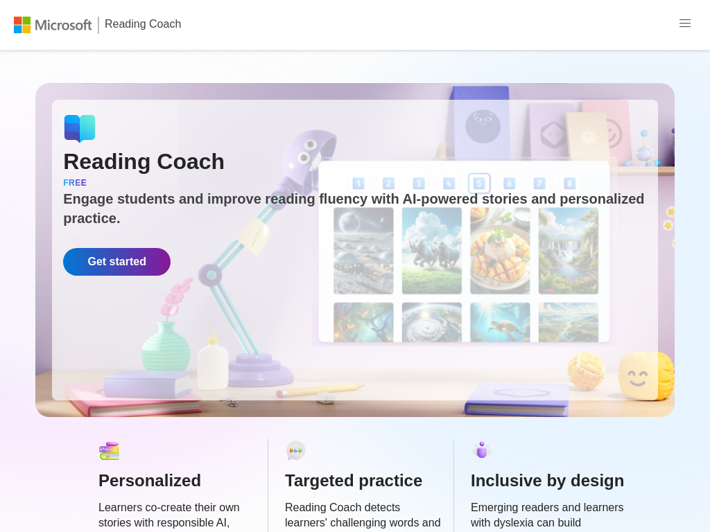 Screenshot of Reading Coach