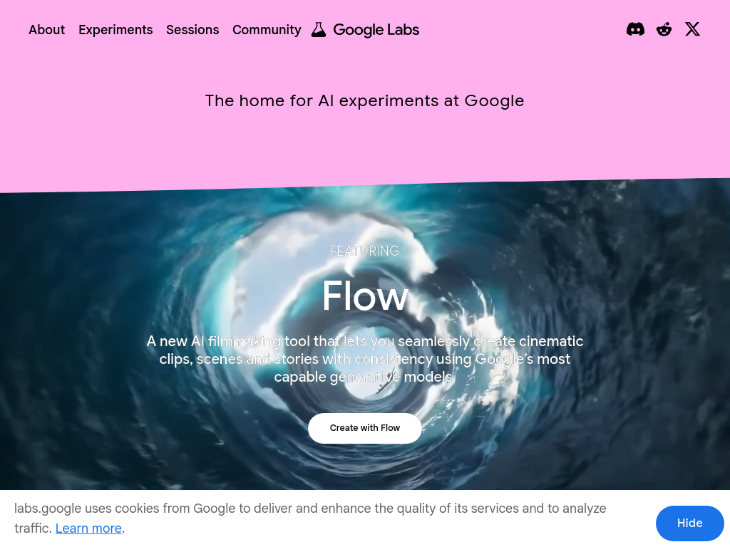 Screenshot of Google Labs: Google's home for AI experiments - Google Labs