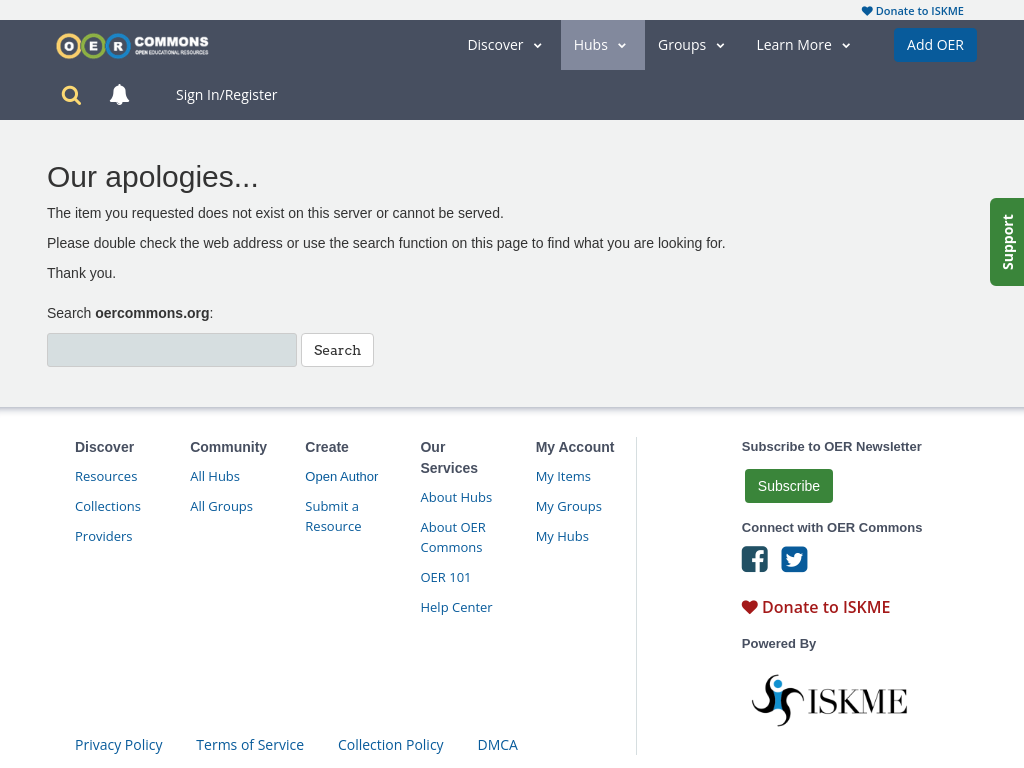 Screenshot of www.oercommons.org