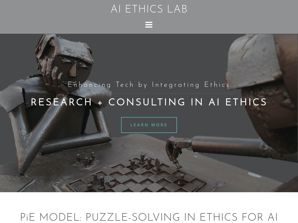 Screenshot of Homepage - AI ETHICS LAB