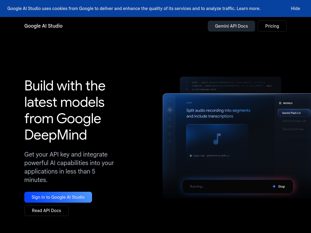 Screenshot of Google AI Studio