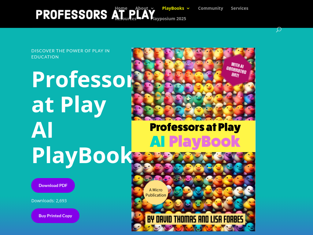Screenshot of Professors at Play AI PlayBook | Professors at Play!