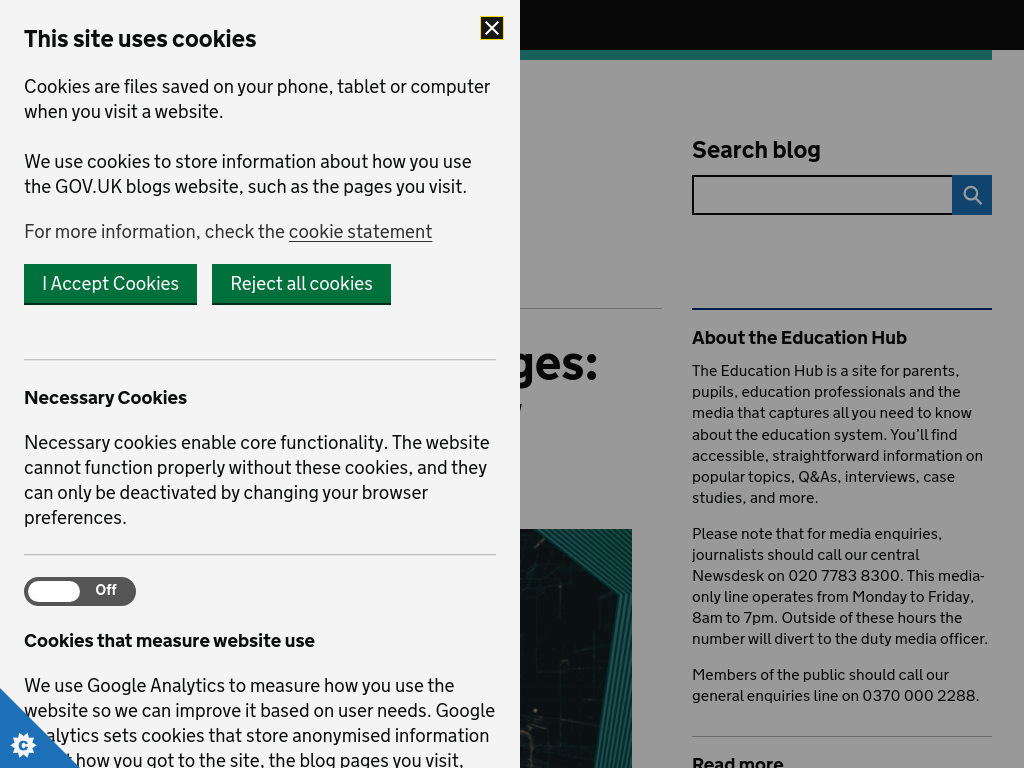 Screenshot of AI in schools and colleges: what you need to know – The Education Hub