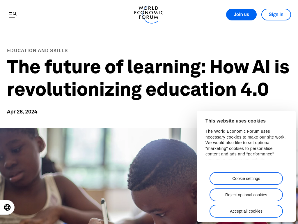 Screenshot of The future of learning: How AI is revolutionizing education 4.0