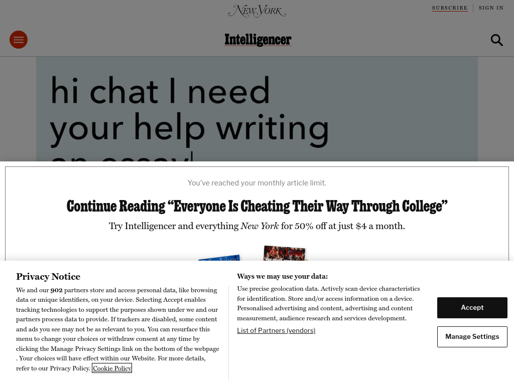 Screenshot of Rampant AI Cheating Is Ruining Education Alarmingly Fast
