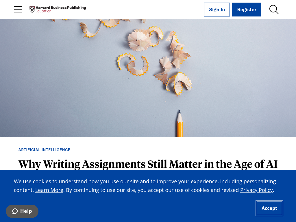 Screenshot of Harvard Business Publishing Education