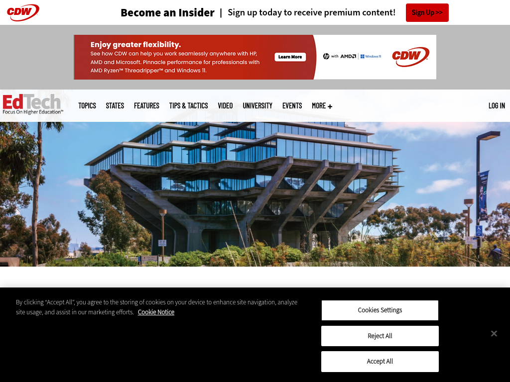 Screenshot of UC San Diego Launches TritonGPT Generative AI Tool | EdTech Magazine