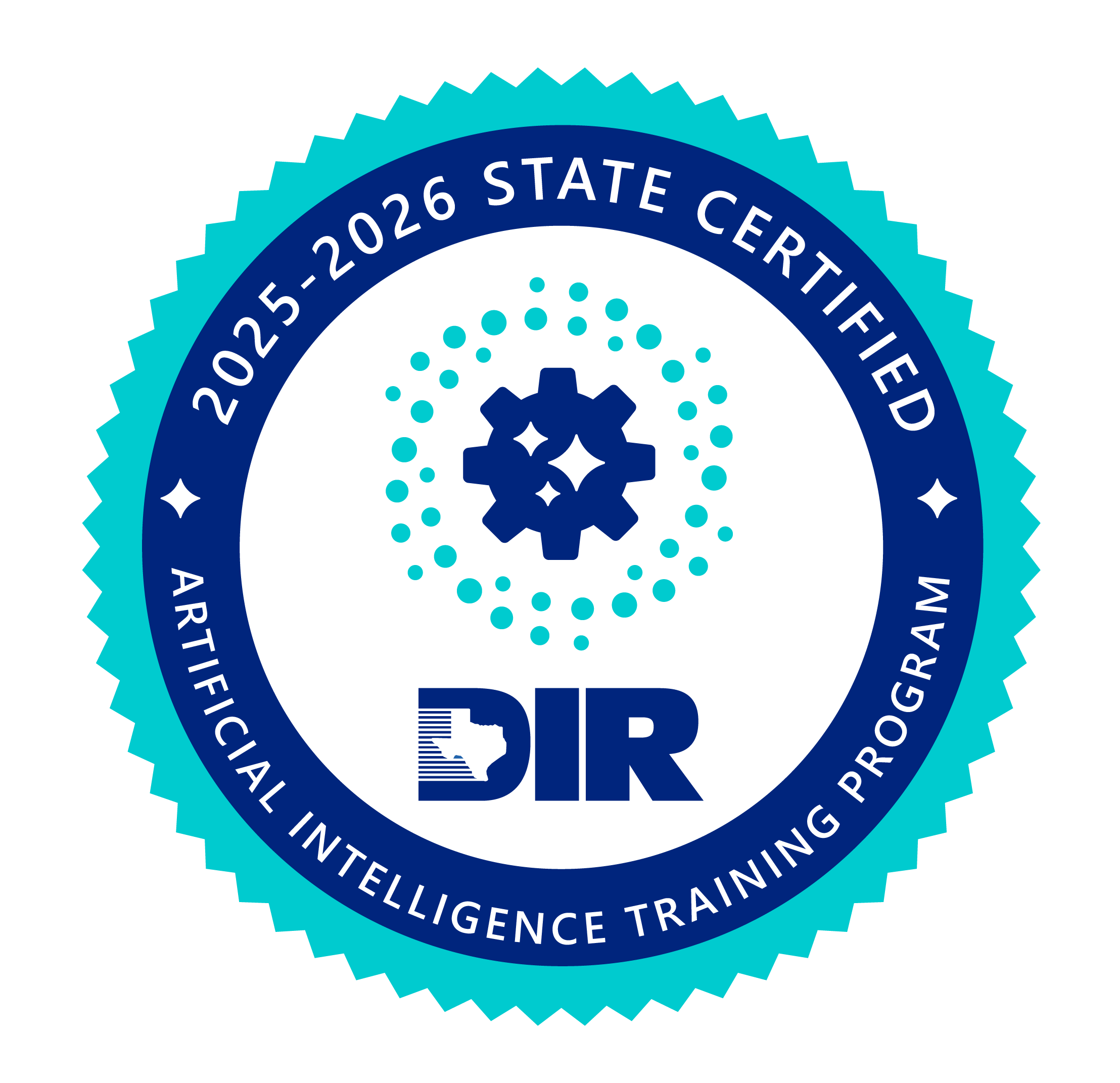 Texas DIR 2025-2026 State Certified Artificial Intelligence Training Program seal