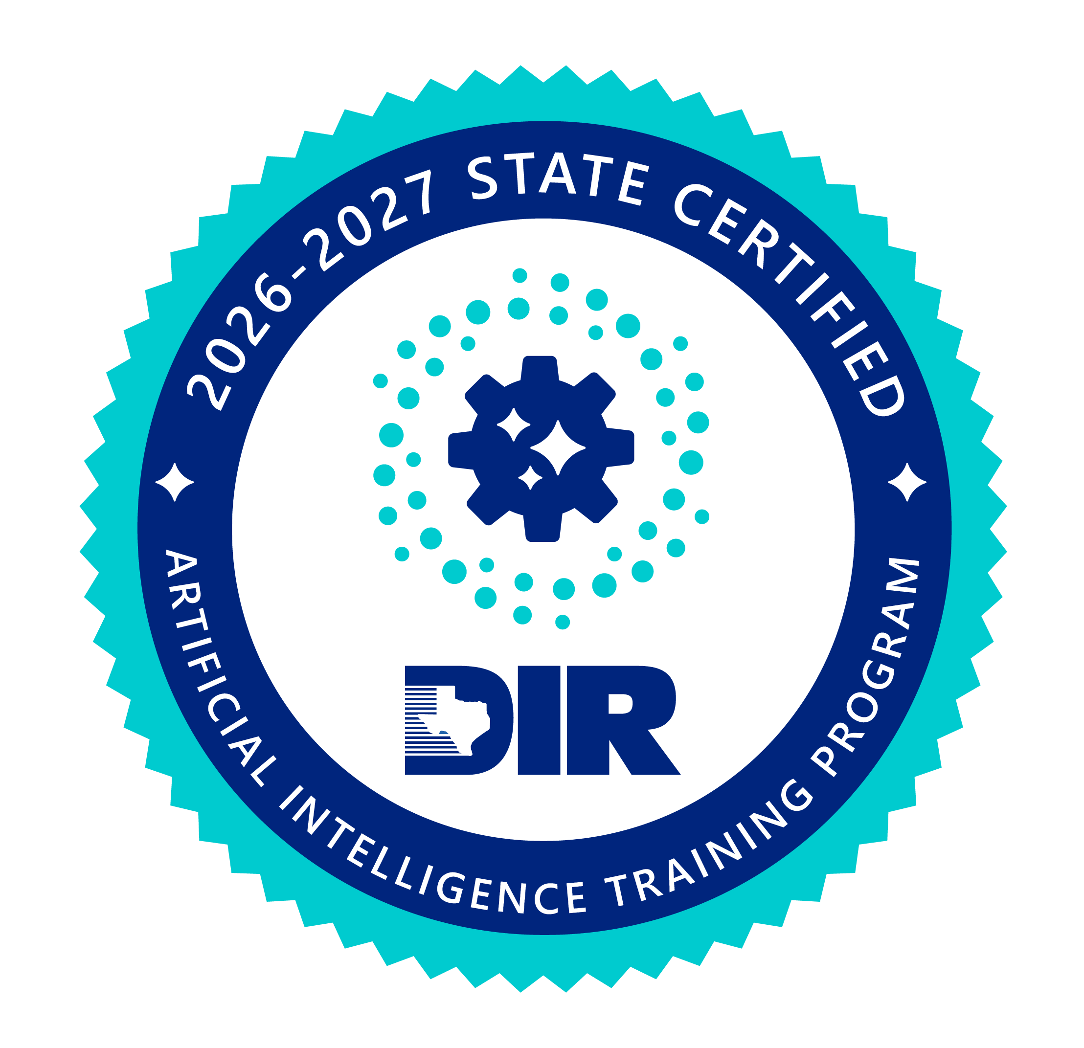 Texas DIR 2026-2027 State Certified Artificial Intelligence Training Program seal